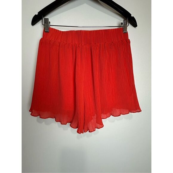 Orange Red Plisse Short set - Picture 5 of 8